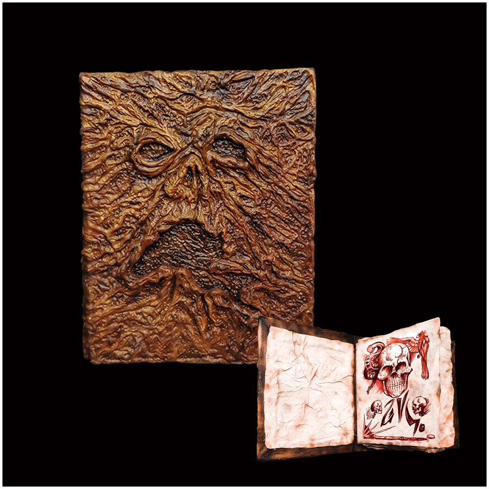 Evil Dead Rise, Necronomicon, Book of the Dead aged printed book