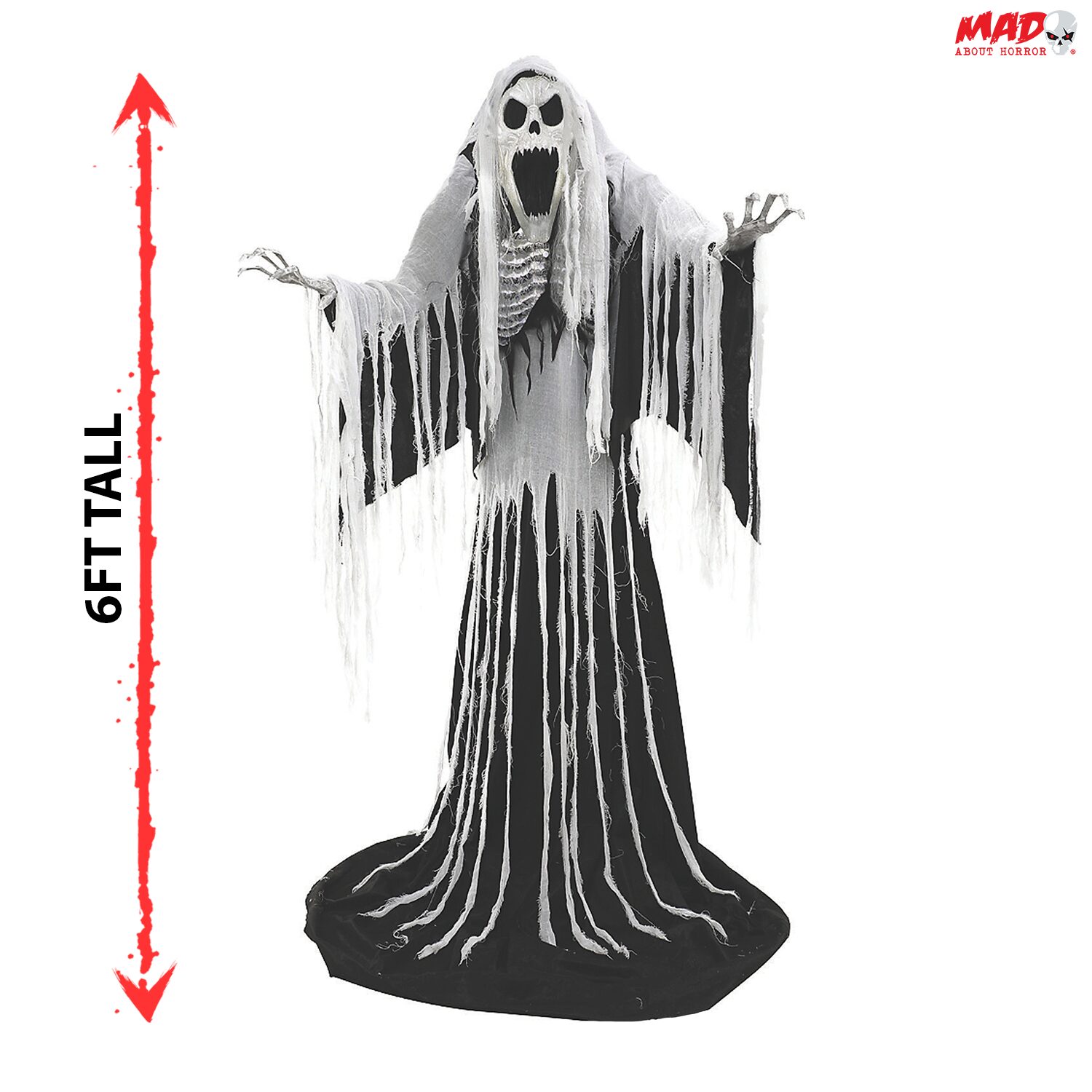Accessoire d'Halloween animé : âme hurlante géante de 1,80 m