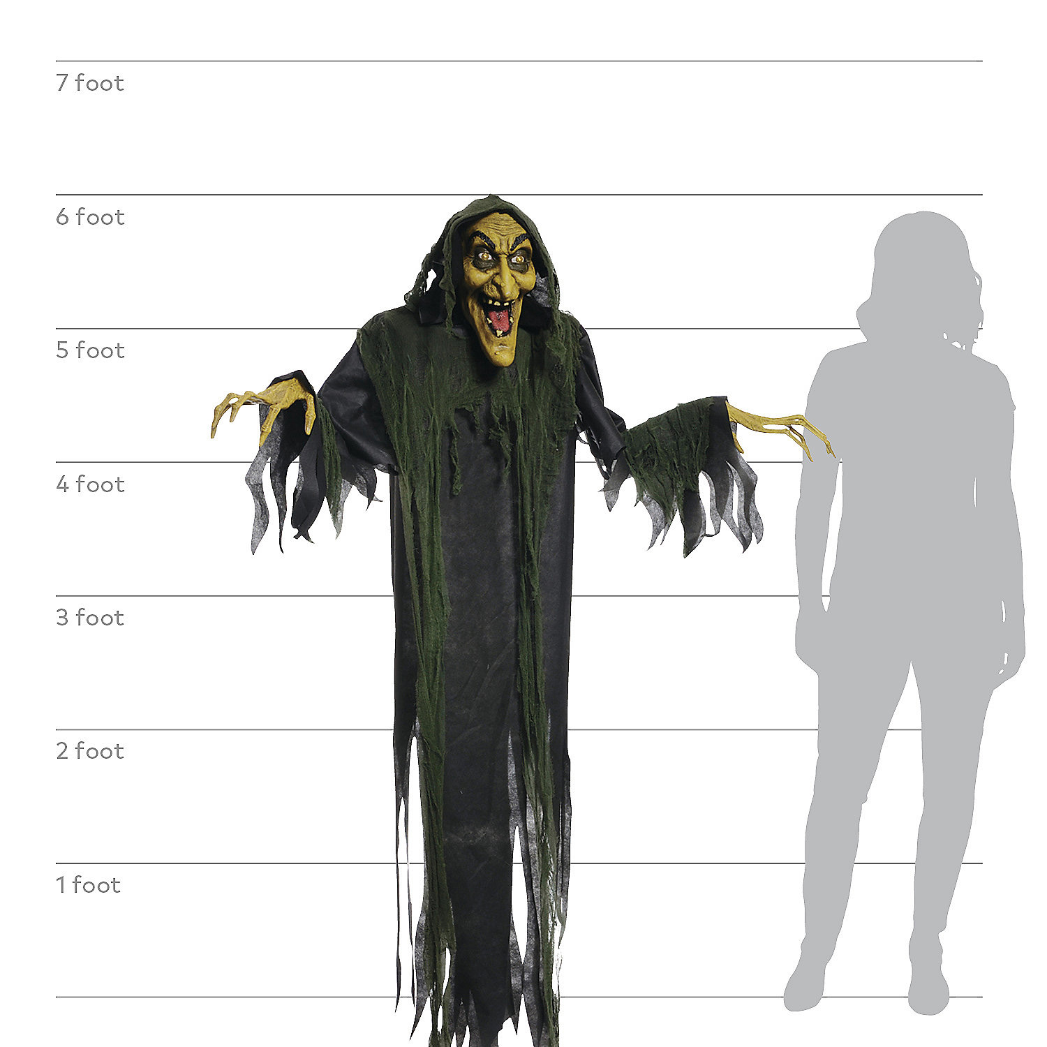 Animated Hanging Witch