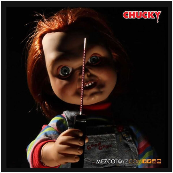 MEZCO 15" Mega Scale Talking Good Guy Evil Face (Sneering Chucky)-0