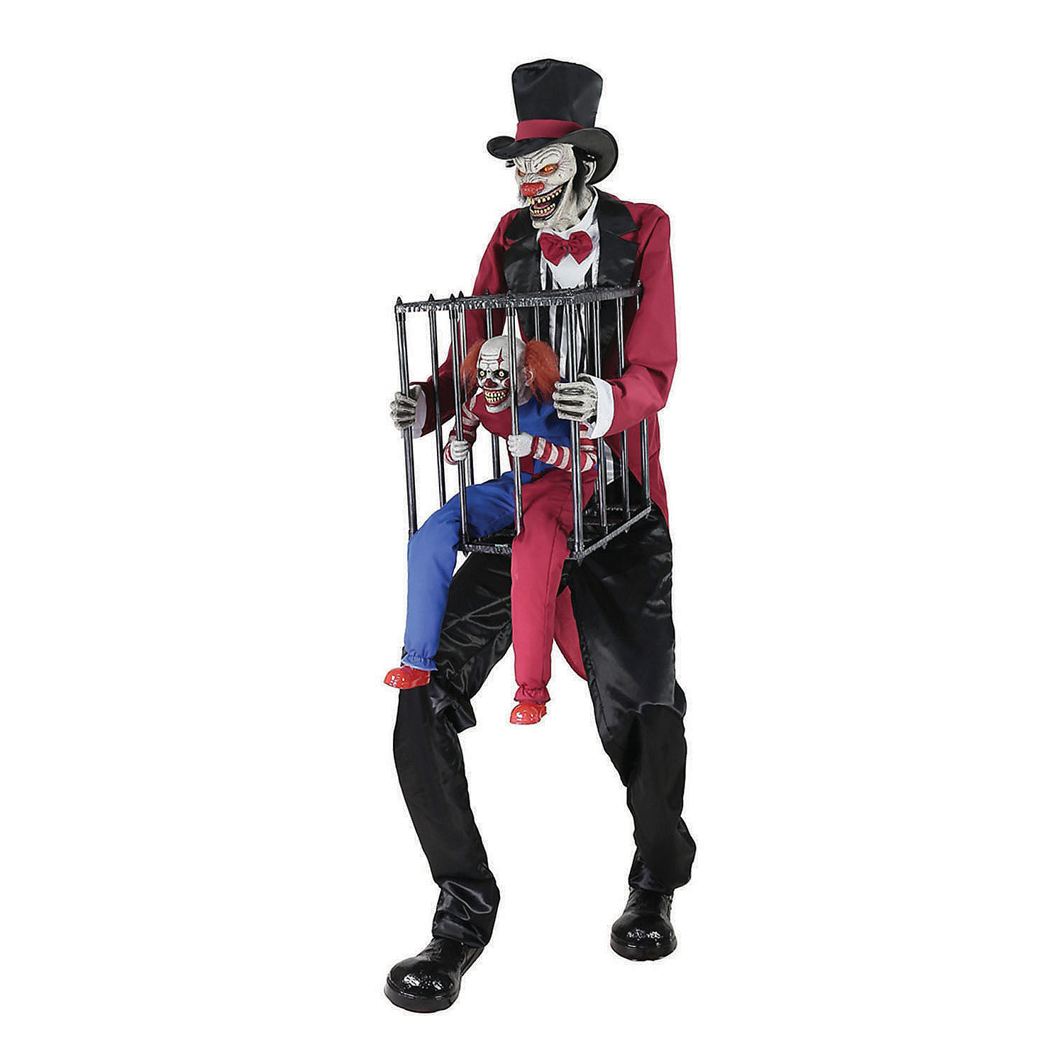 Rotten Ringmaster with Caged Clown Animated Prop