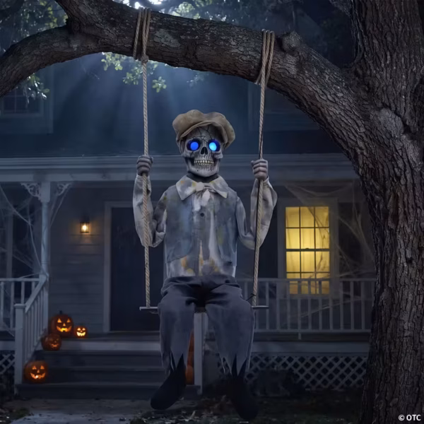 Swinging Skeleton Boy Animated Prop