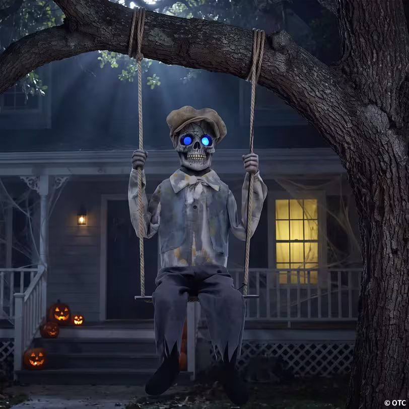 Swinging Skeleton Boy Animated Prop