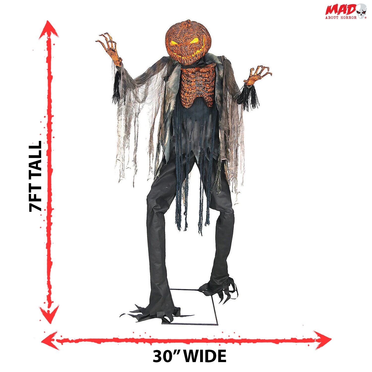 Animatronic épouvantail brûlé Halloween