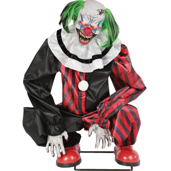 animated halloween crouching clown prop