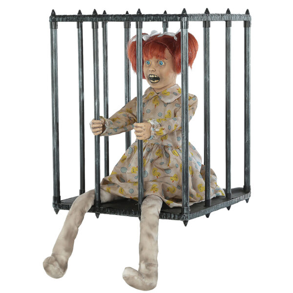 screaming caged kid walk around Halloween animatronic