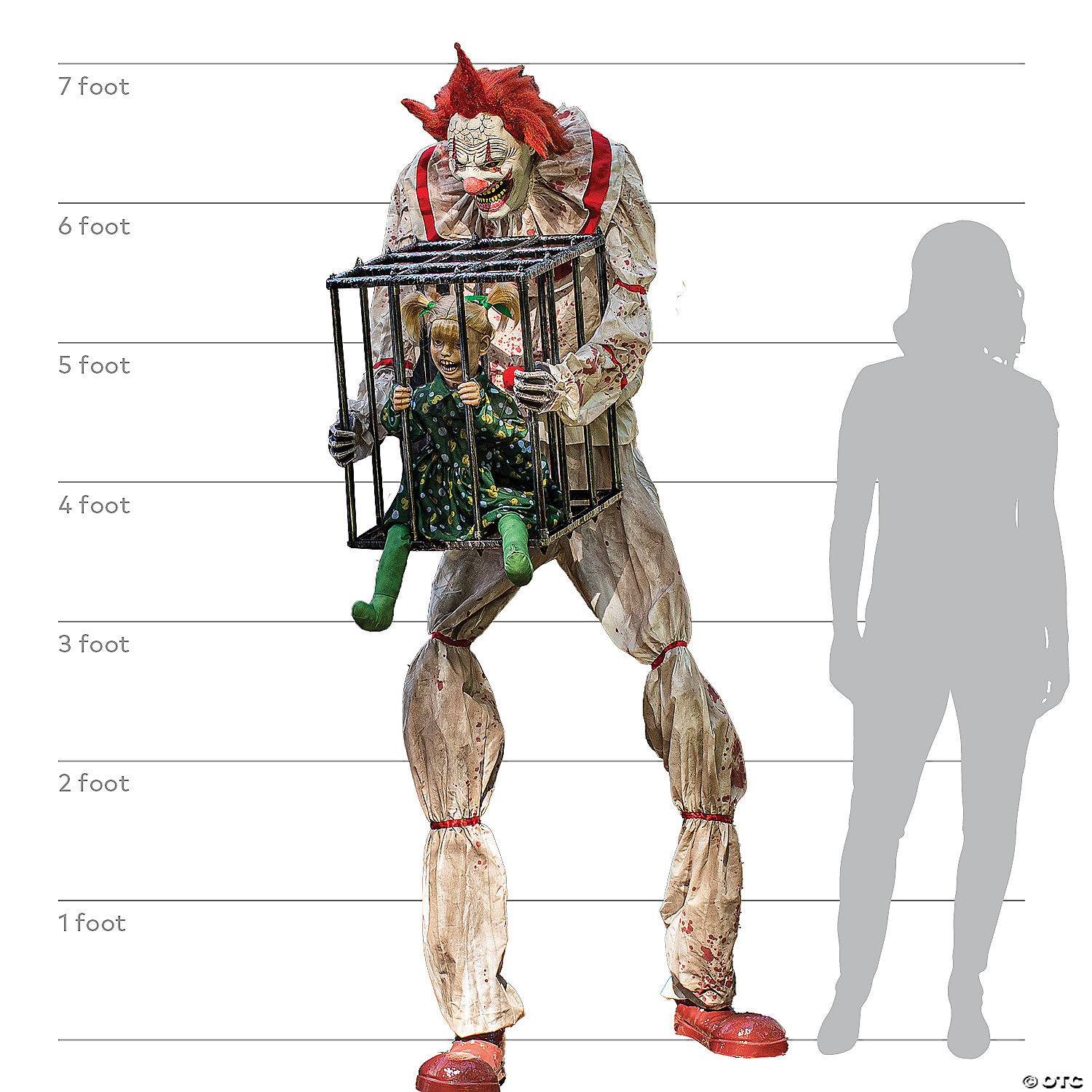 Animated Cagey the Clown with Caged Girl