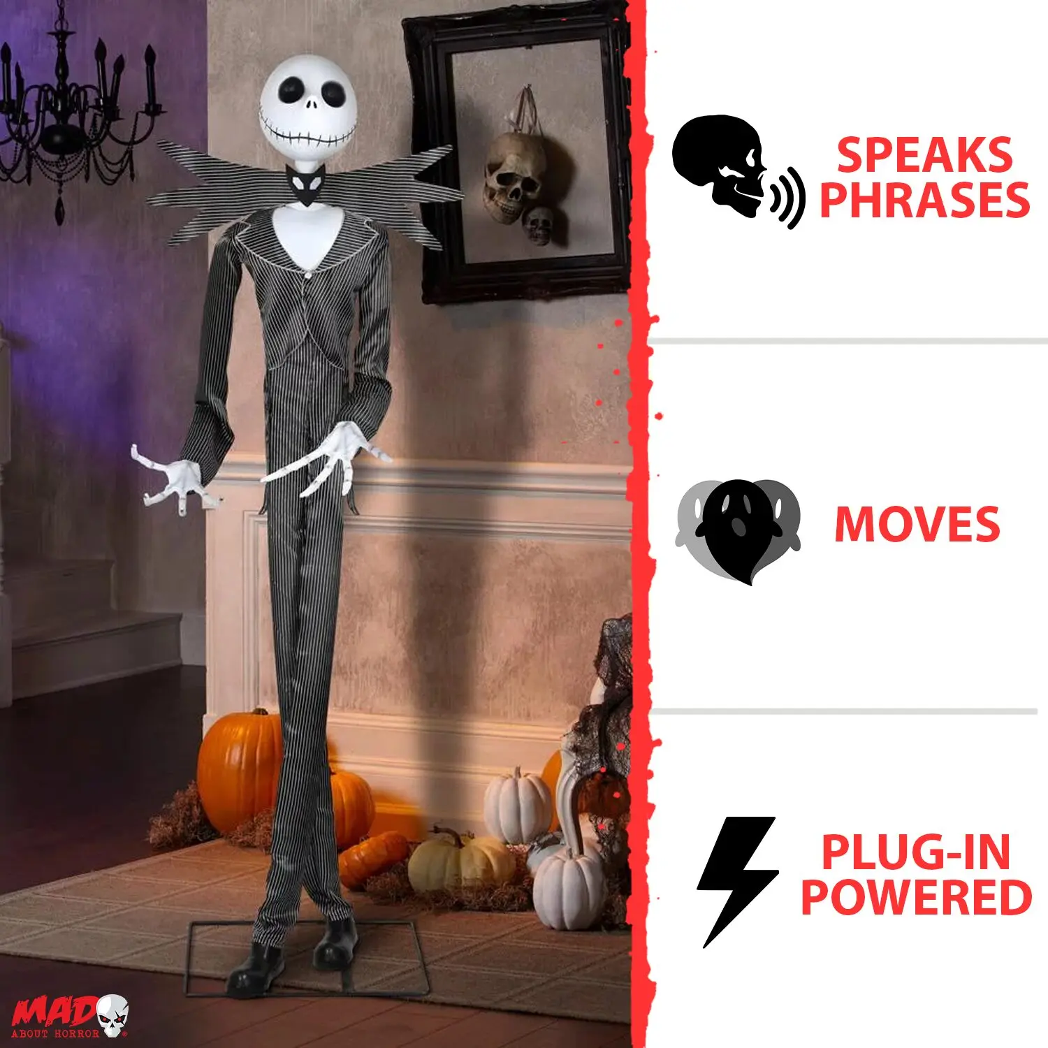 6.5ft Nightmare Before Christmas Jack Skellington Animatronic
