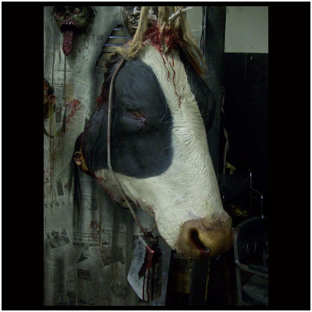 Severed Cow Head - Black & White