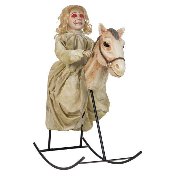rocking horse dolly animated halloween prop