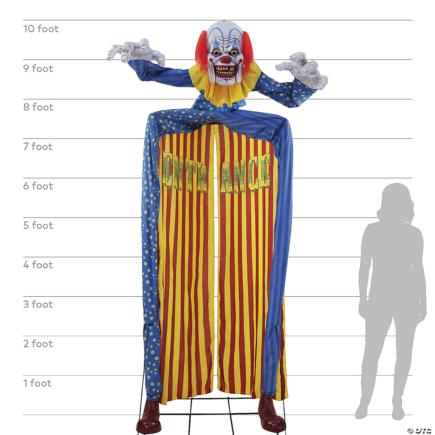 10ft Looming Clown Animated Prop