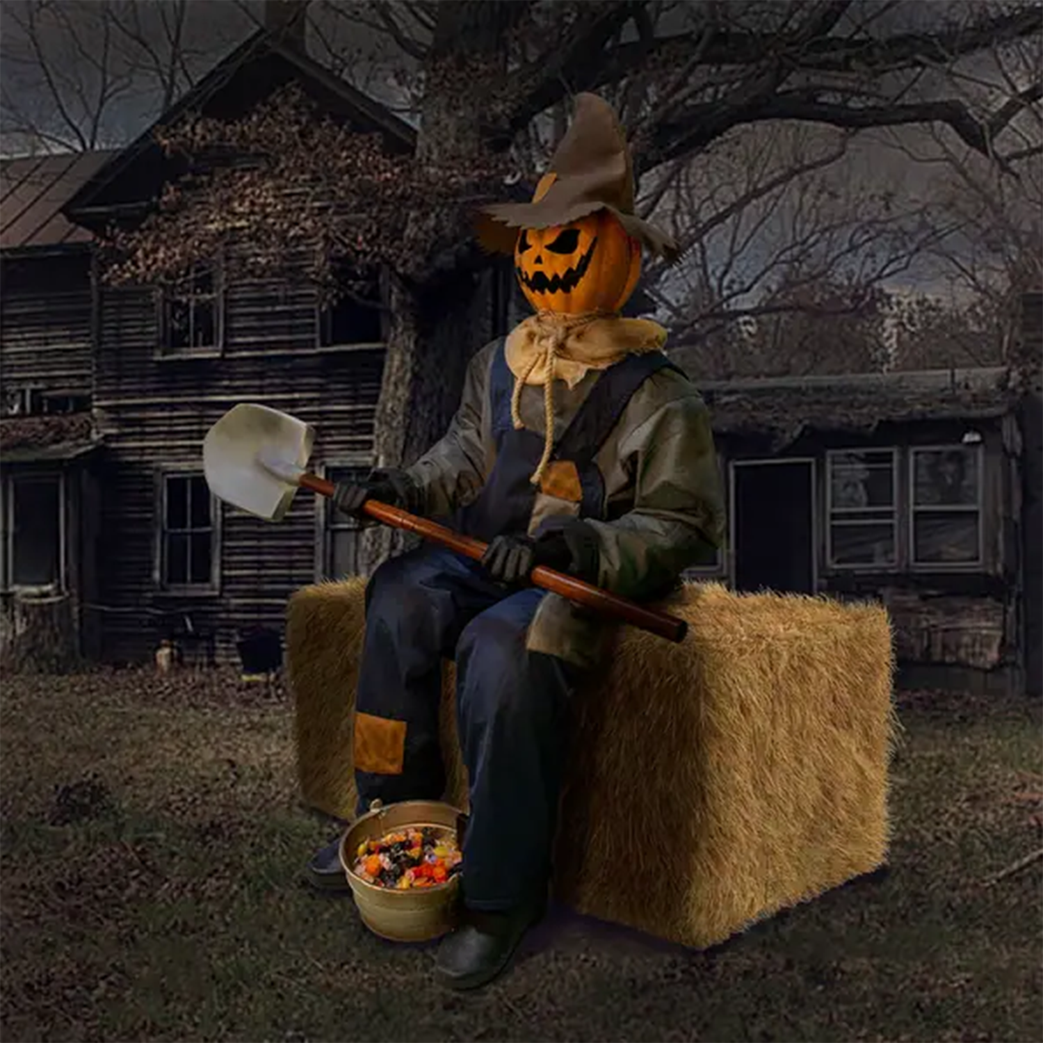 Pop Up Smiling Jack Animated Scarecrow