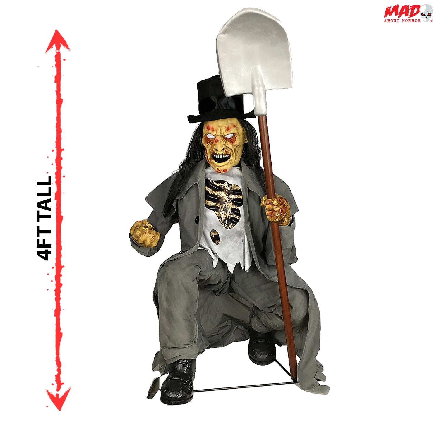 Animierte Halloween-Grabräuber-Figur, kriechend, 1,20 m
