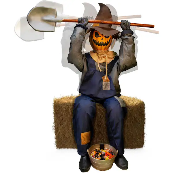 Pop Up Smiling Jack Animated Scarecrow