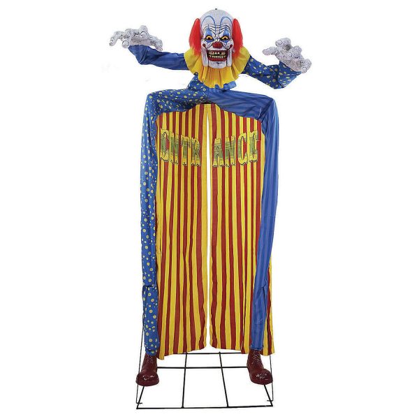 looming evil clown halloween animated decoration