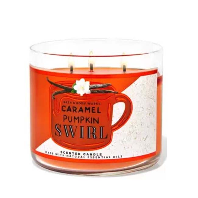 Bath & Body Works 3 Wick Candle - Caramel Pumpkin