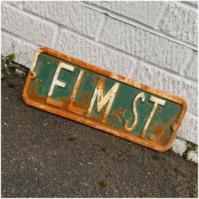 Elm Street Replica Rusty Sign