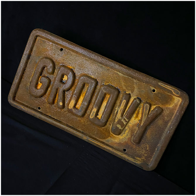 Evil Dead 'Groovy' Replica Licence Plate Sign