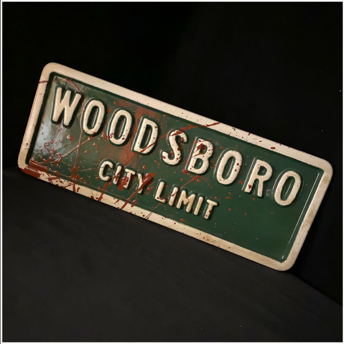 Woodsboro City Limits Replica Bloody Street Sign