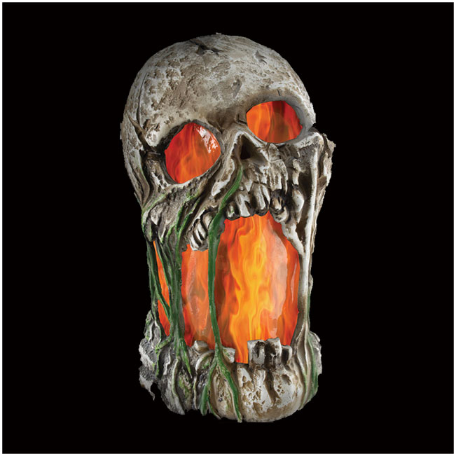 Flaming Rotted Skull