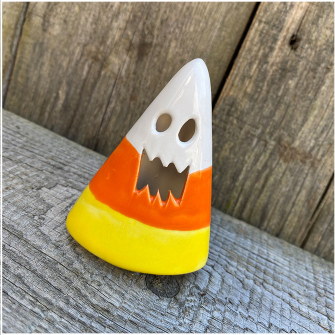 Ceramic Mini Candy Corn | Angry | Mad About Horror