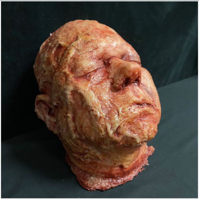 Silicone Severed Head - Abe, Burned