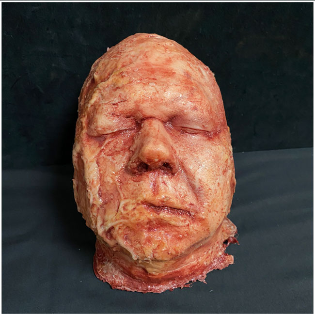 Silicone Severed Head - Abe, Burned