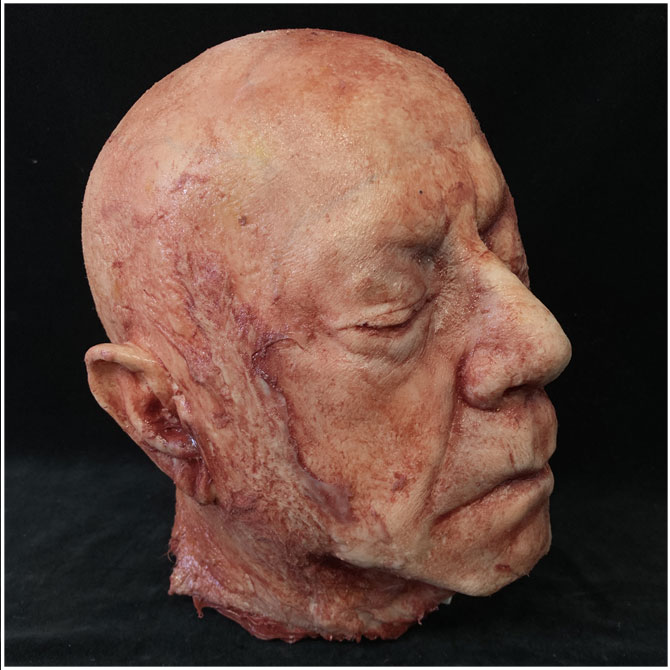 Silicone Severed Head - Clarence, burned