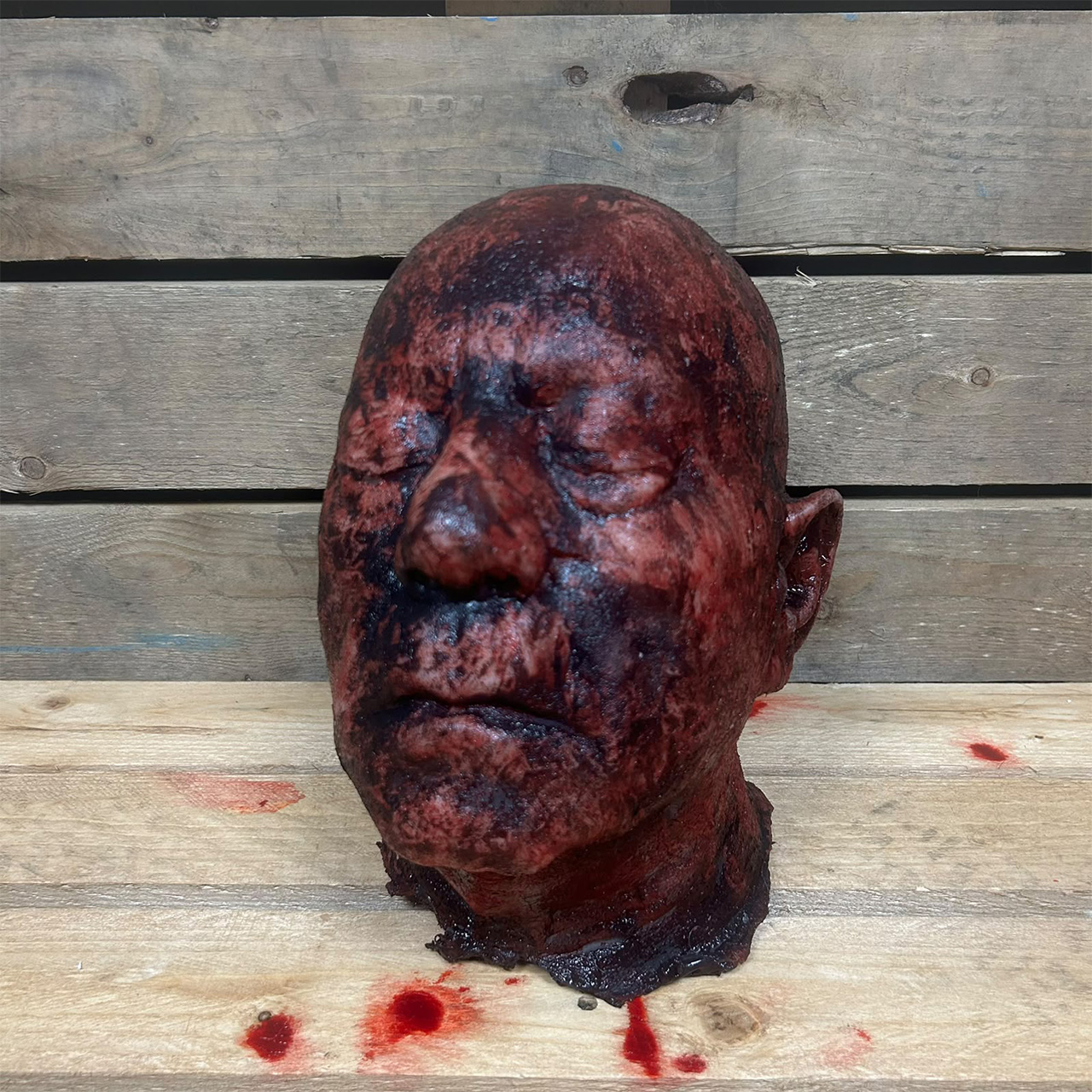 Silicone Severed Head - Clarence, burned