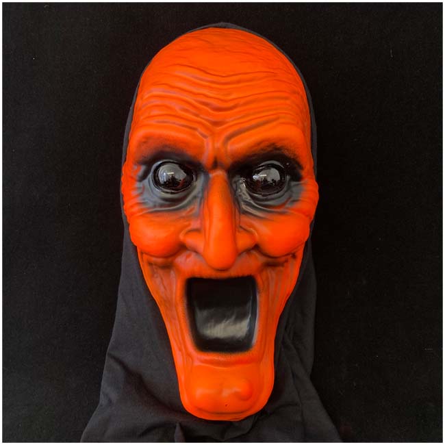 Witch Mask with Hood - Orange