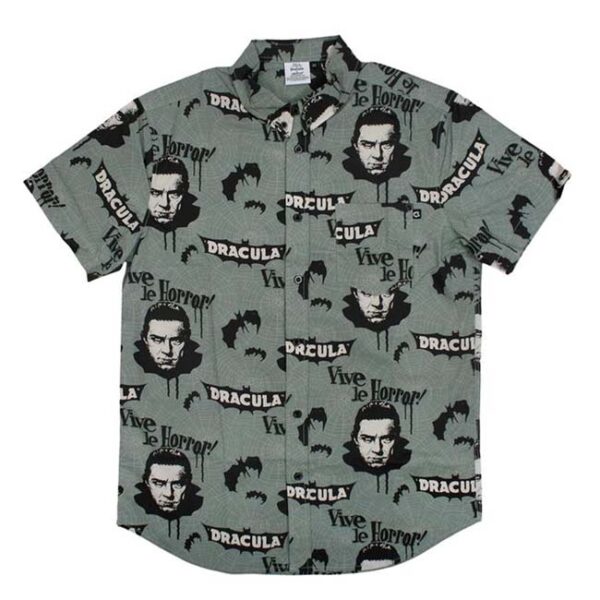 Creepy Co. Bela Lugosi™ "Vive Le Horror" Button Up Shirt