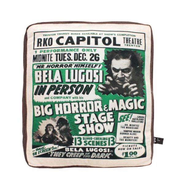 Creepy Co. Bela Lugosi™ Poster Plush Cushion