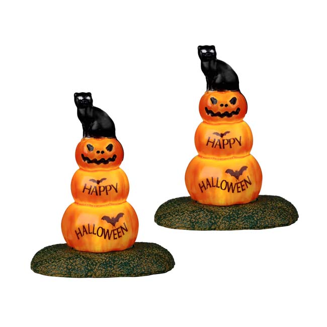Lemax Spooky Town - Cat and Pumpkin, Set of 2
