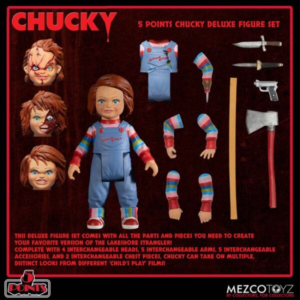 Mezco Chucky 5 Points Deluxe Figure Set