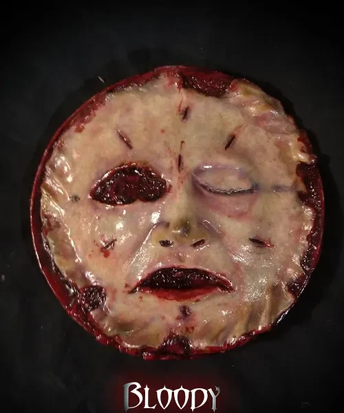 Skinned face human pie professional halloween decoration