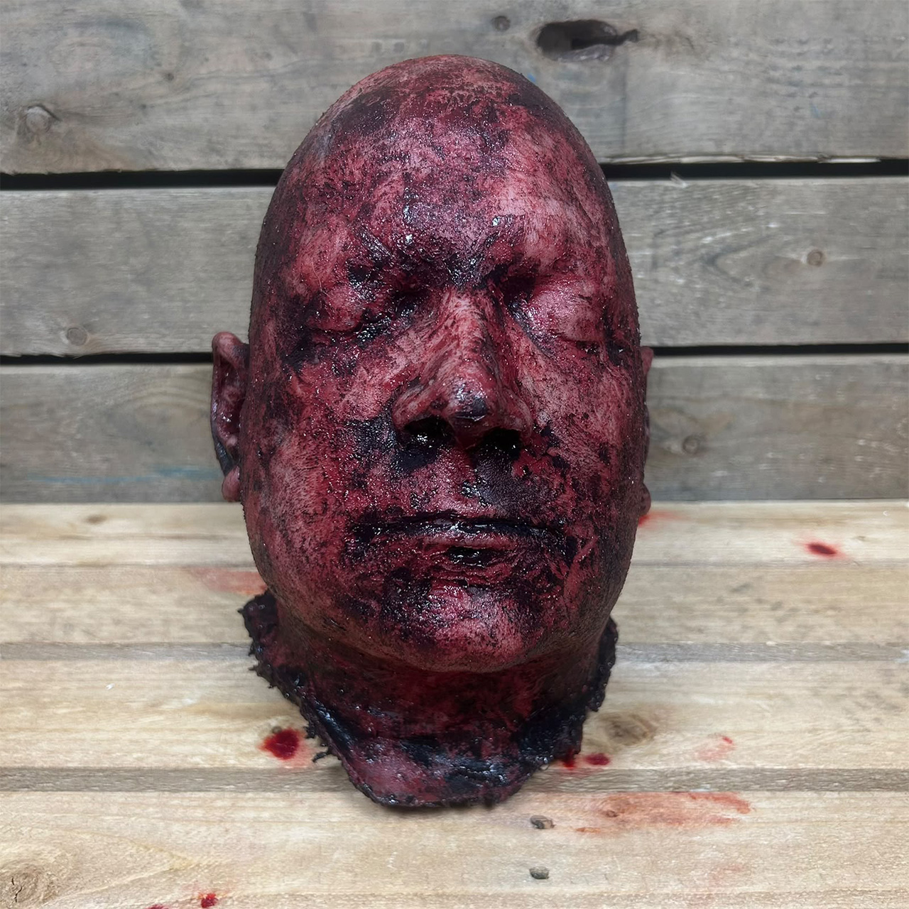 Silicone Severed Head - Abe, Burned