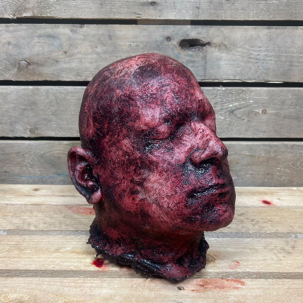 Silicone Severed Head - Abe, Burned