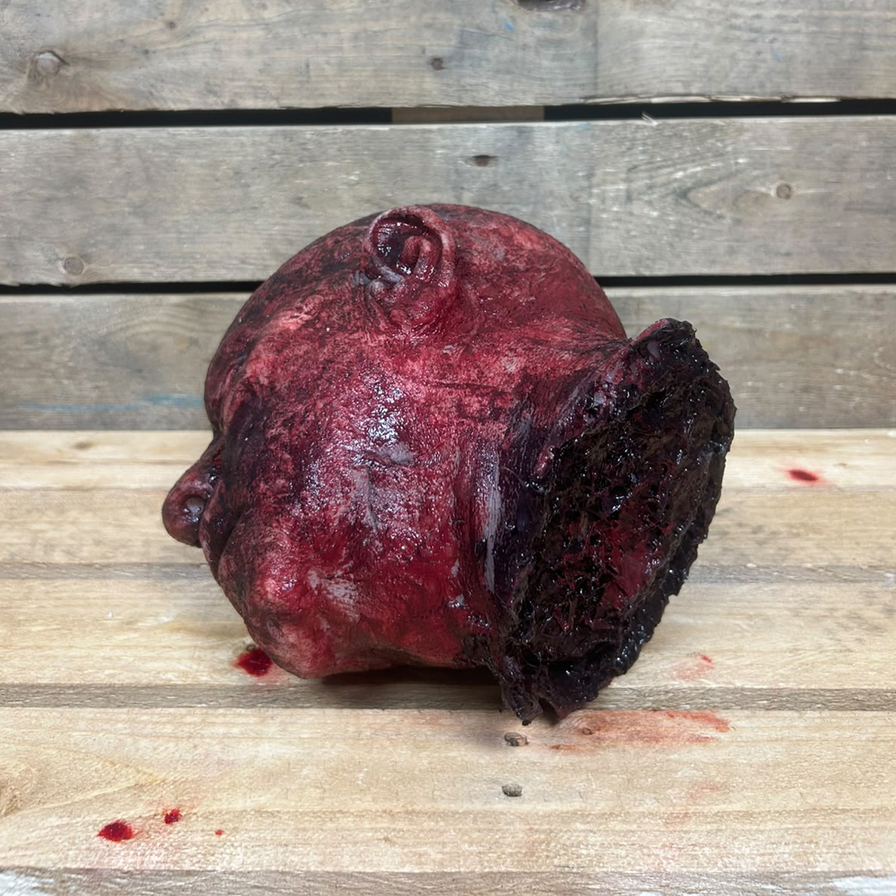 Silicone Severed Head - Abe, Burned