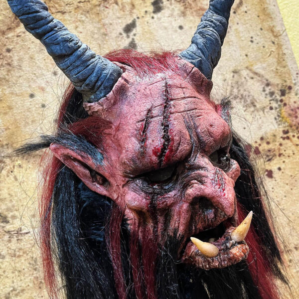 crimson Krampus mask