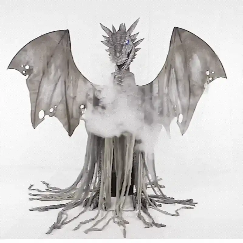 7ft Winter Dragon Animated Prop