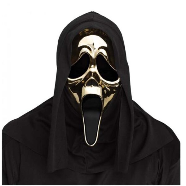 GhostFace Golden Metallic Mask - fun world