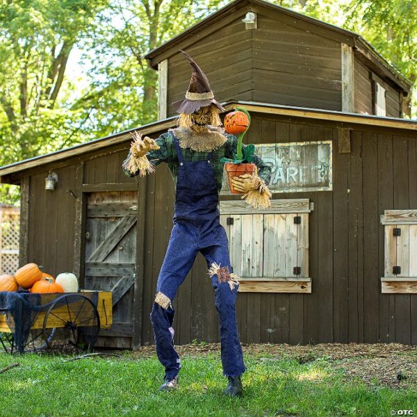 7ft Animated Rotten Harvester Scarecrow Prop halloween