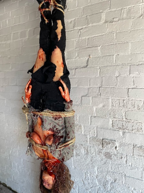 Life Size Body - Strung Up Female with Blood Pump Option