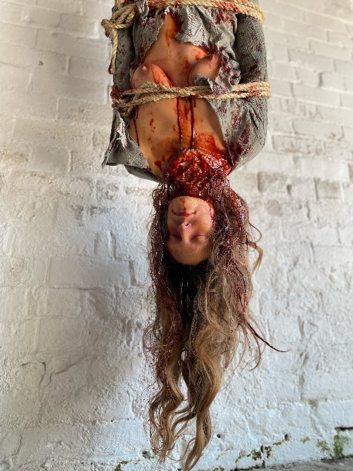 Life Size Body - Strung Up Female with Blood Pump Option