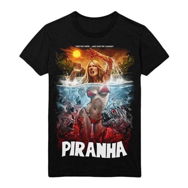 Gutter Garbs Piranha - They're Here And They're Hungry T-Shirt-0