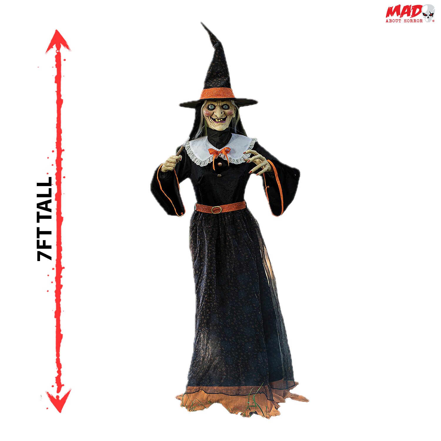 Animatronique de sorcière fantaisiste d'Halloween de 7 pieds