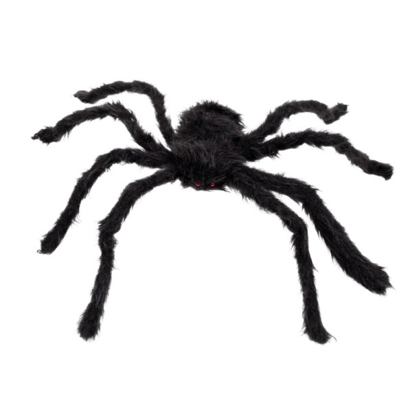 Black hairy spider halloween decoration
