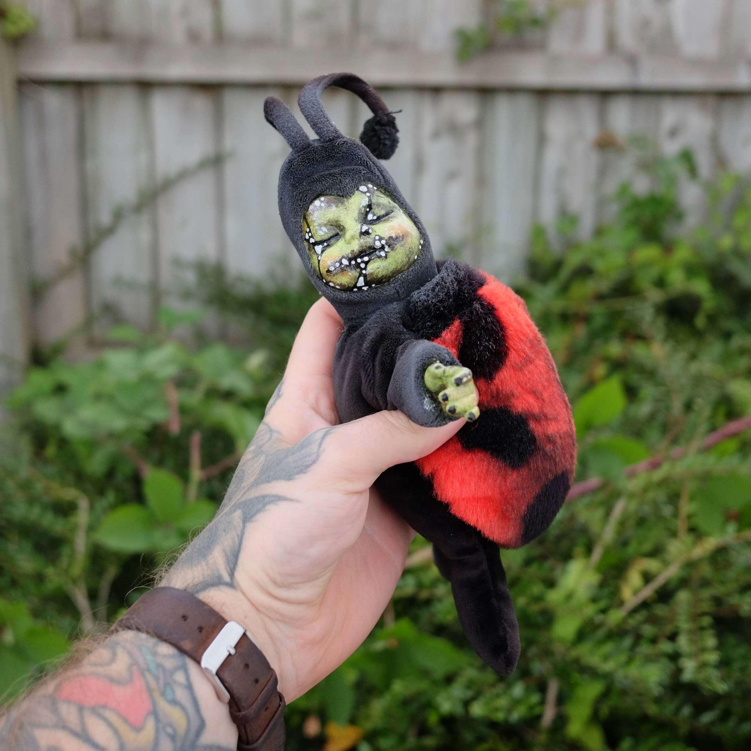 OOAK Gothic Horror Doll -  Broken Ladybug Bug Doll