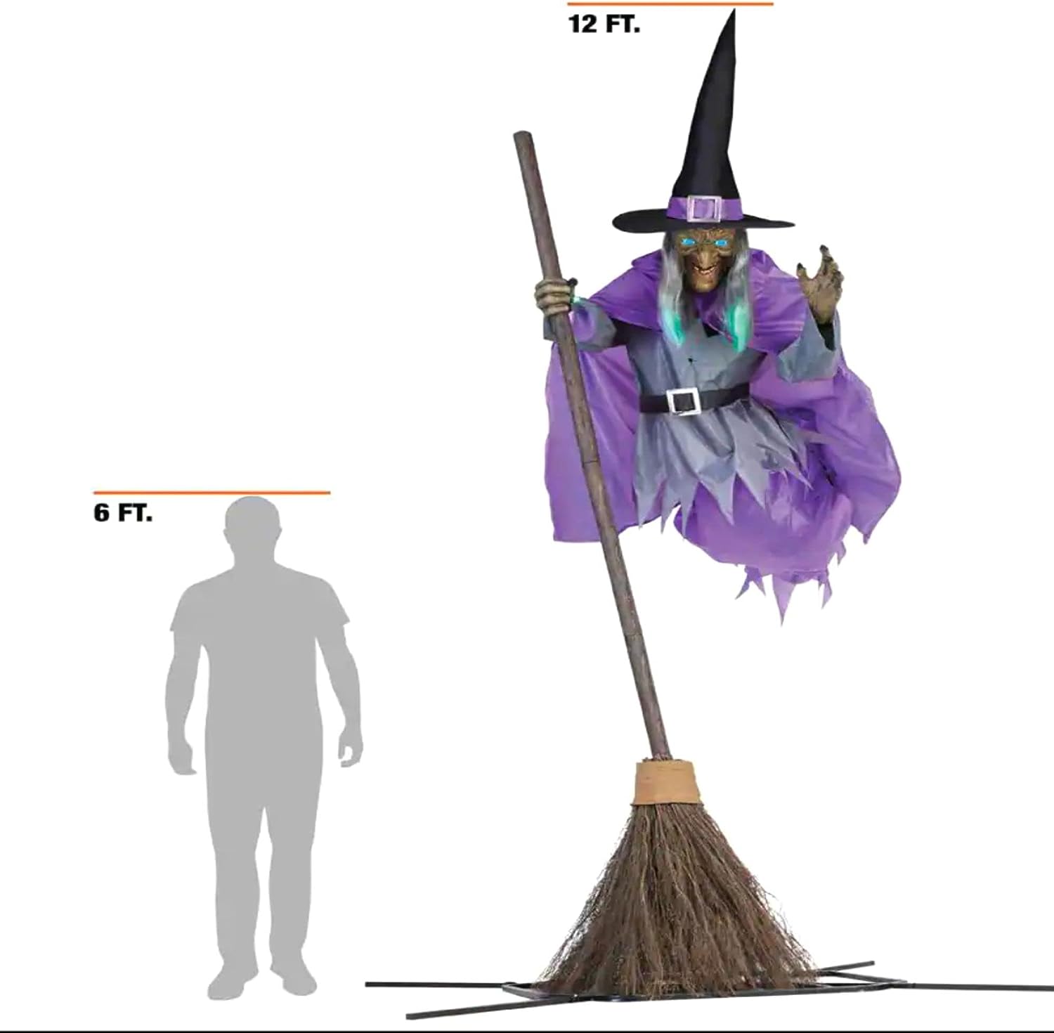 12 ft. Animated Hovering Witch