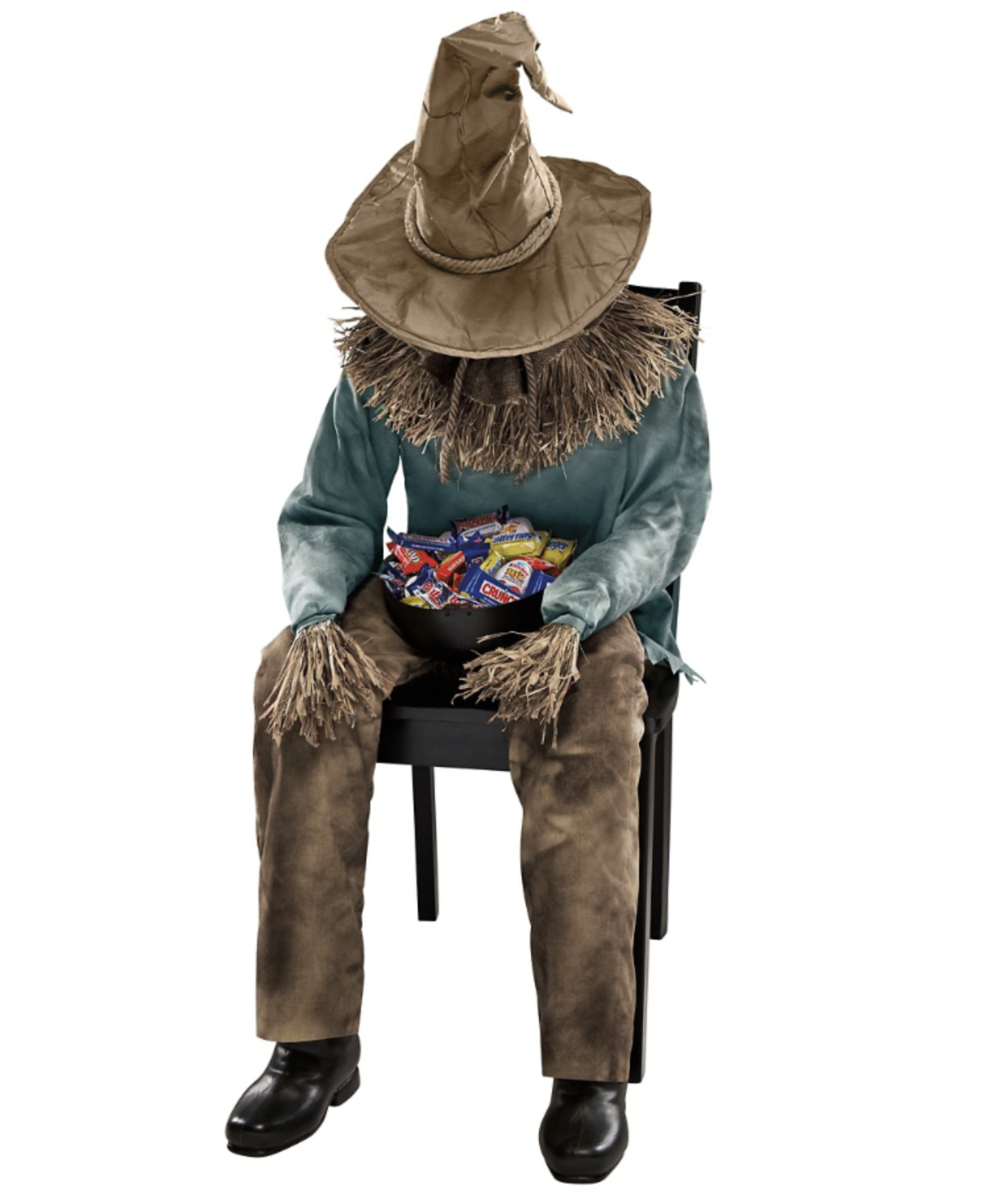 4.5 Ft Scary Sitting Scarecrow Animatronic (Spirit Halloween)
